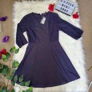 Sitka Woman's Navy Bodice Dress, Navy Blue, Size S